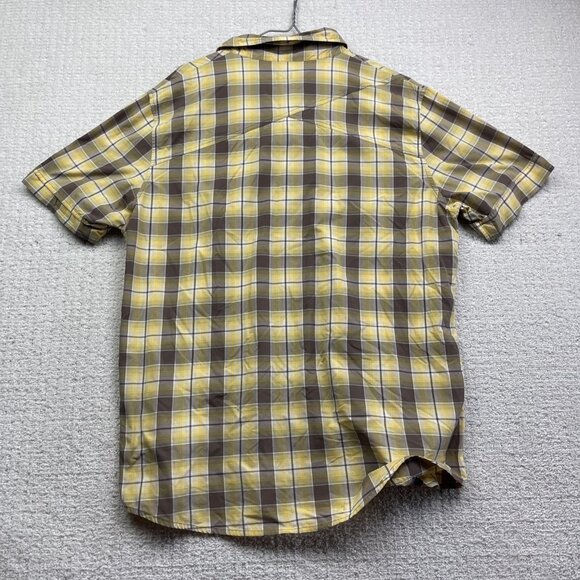 Helly Hansen Yellow Plaid Short Sleeve Button Up Shirt Men’s Size XL Outdoors - Picture 11 of 16